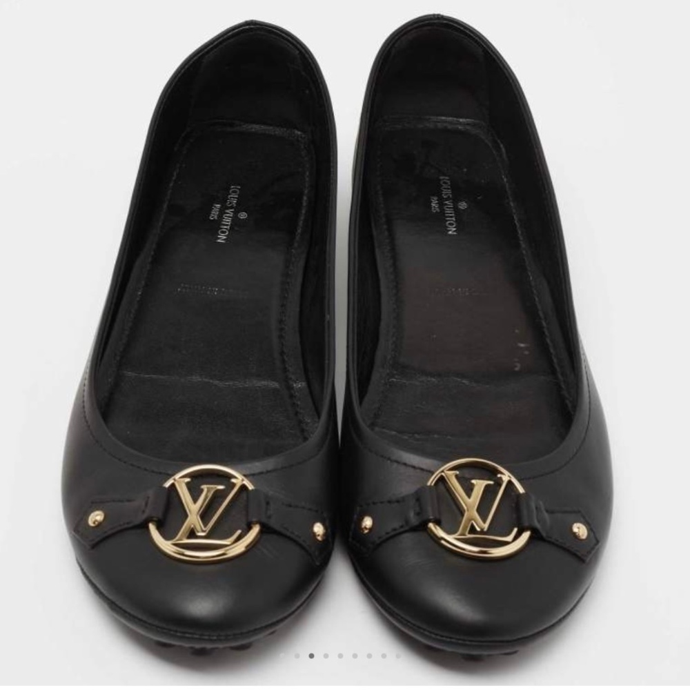 Louis Vuitton Monogram Leather Ballet Flats - Black - Size 38